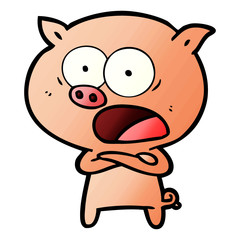 cartoon pig shouting