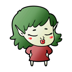 pretty cartoon elf girl
