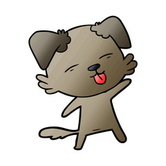 cartoon dog sticking out tongue