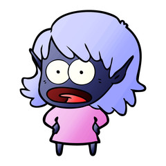 cartoon shocked elf girl