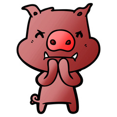 angry cartoon pig