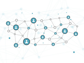 Social Network Vector Design Concept Illustration with User Icons