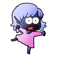 cartoon shocked elf girl
