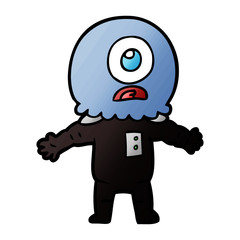 cartoon cyclops alien spaceman