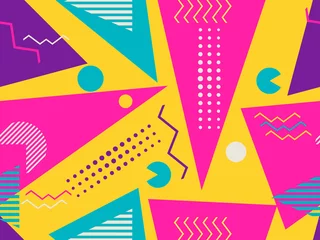 Wall murals Memphis style Memphis seamless pattern. Geometric elements memphis in the style of 80's. Vector illustration.