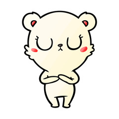peaceful cartoon polar bear
