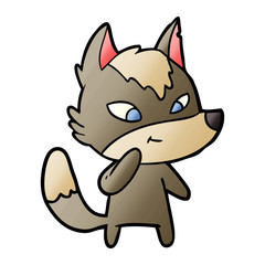 Obraz premium friendly cartoon wolf