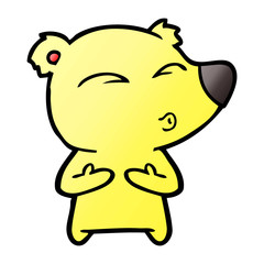 cartoon whistling bear