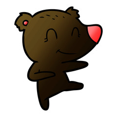 smiling dancing bear cartoon