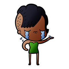 cartoon crying girl