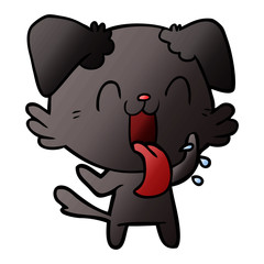 cartoon panting dog