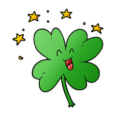 happy cartoon four leaf clover