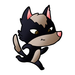 friendly cartoon wolf running