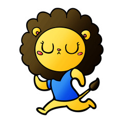 cartoon running lion
