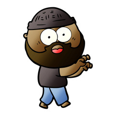 Obraz premium cartoon bearded man grasping