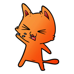 cartoon cat hissing