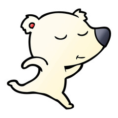 happy cartoon polar bear running
