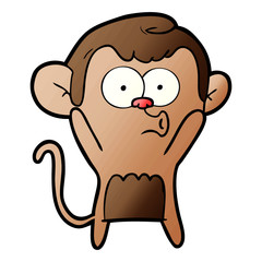 Obraz premium cartoon surprised monkey