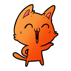 happy cartoon cat