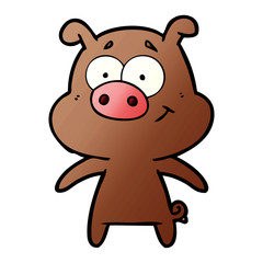 happy cartoon pig
