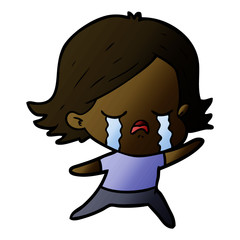 cartoon girl crying