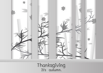 Happy Thanksgiving in paper cut style.