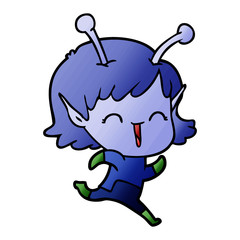 cartoon alien girl laughing