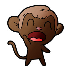 shouting cartoon monkey