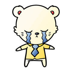 crying cartoon polar bear