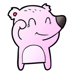 tired smiling bear cartoon