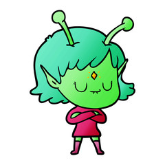 cartoon alien girl