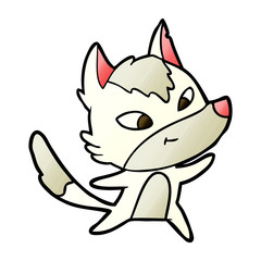 Fototapeta premium friendly cartoon wolf