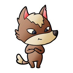 friendly cartoon wolf