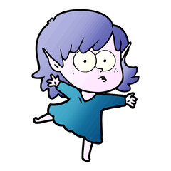 cartoon elf girl staring