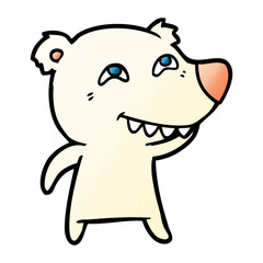 cartoon polar bear showing teeth