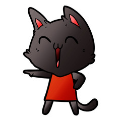 happy cartoon cat
