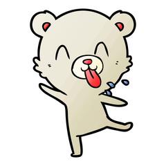 Obraz na płótnie Canvas rude cartoon polar bear sticking out tongue