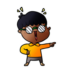 cartoon boy wearing spectacles