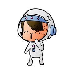 Obraz premium happy cartoon space girl