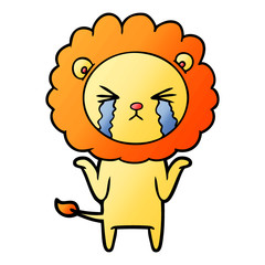 Fototapeta premium cartoon crying lion