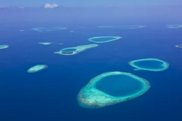 Papier Peint photo Lavable Photo aérienne Malediven-Luftbild vom Wasserflugzeug aus