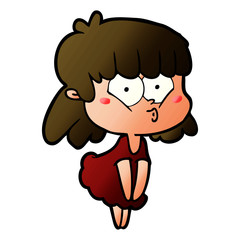 cartoon whistling girl