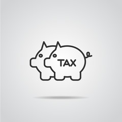tax icon or logo line silhouette vector