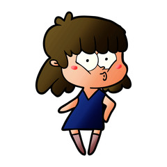 cartoon whistling girl