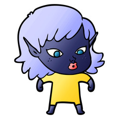 pretty cartoon elf girl