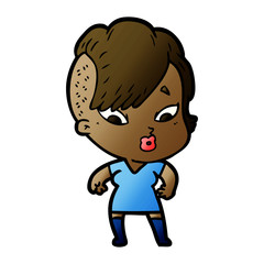 cartoon surprised girl