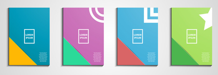 Annual report covers design. Notebook cover. Minimal geometric design. Eps10 illustration vector. Pastel color tone. Business and Audit concept.