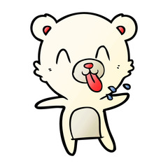 rude cartoon polar bear sticking out tongue