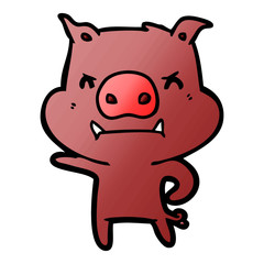 angry cartoon pig