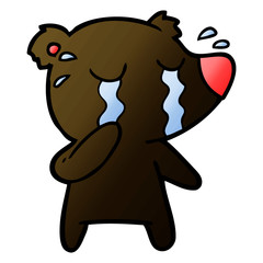 cartoon crying bear